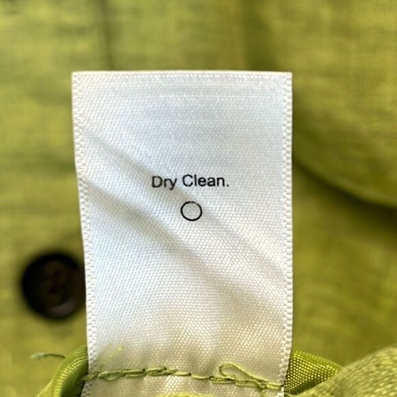 COLDWATER CREEK 100% Linen Utility Button Jacket Drawstring Hem Green Large EUC - Picture 12 of 12